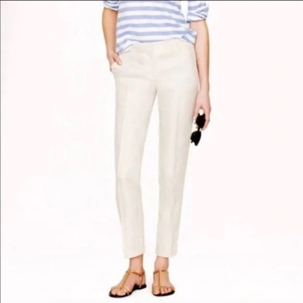 NWOT J. Crew Skimmer Stretch Pants Trousers in Cream Women 12 Style 37033